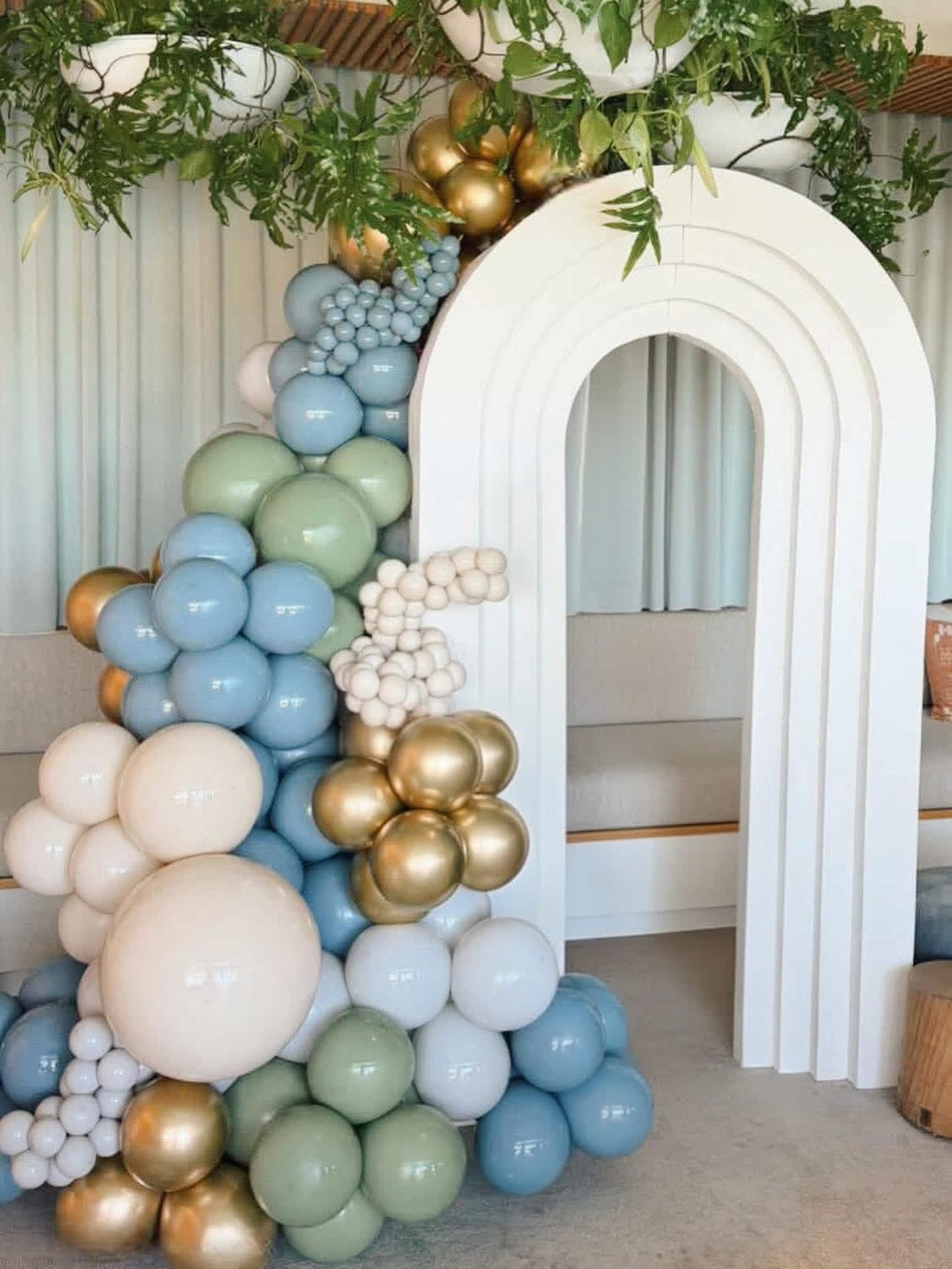 3D Arch Backdrop + Luxury Organic Balloon Decor — Santa Clara | Bay Area